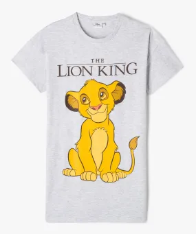 chemise de nuit imprime simba fille - disney le roi lion gris